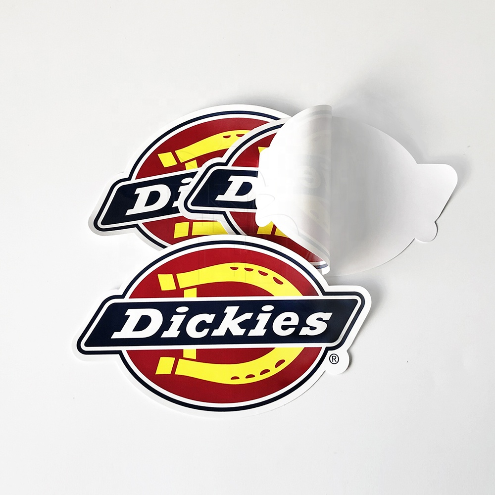 Water Oil Proof UV Resist Business Made Crack Peel Self-Adhesive PVC White Vinyl Sticker Printed Die Cut Logo Custom Stickers