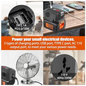 Cho màu đen + Decker Power Inverter Máy phát điện, 200 Wát nguồn điện cầm tay cung cấp Inverter Adapter cho B & <span class=keywords><strong>D</strong></span> 36V/40V Max Li-ion pin - Product Image 6