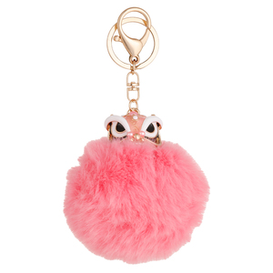Màu hồng lông bóng văn hóa yếu tố trang trí thời trang phụ nữ túi quyến rũ Móc Chìa Khóa múa sư tử Trung Quốc mạ vàng hợp kim móc - Product Image 6
