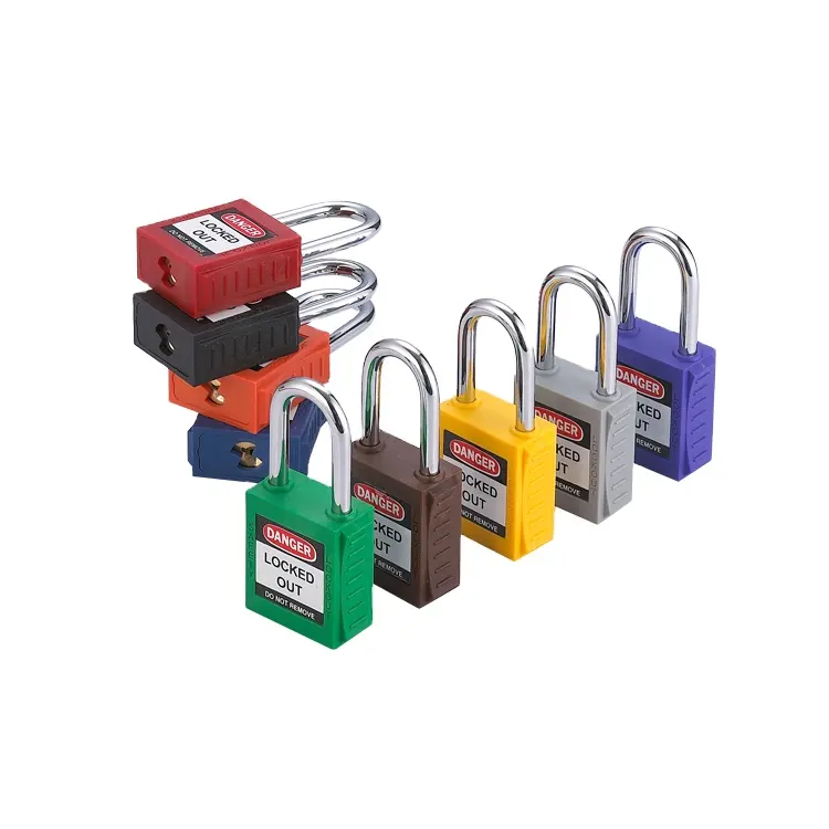 Elecpopular 38mm Steel Shackle safety padlock with Keyed Alike and Master Keyed for Industrial lockout-tagout padlock