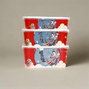 ภาชนะบรรจุอาหารกระดาษคราฟท์แบบใช้แล้วทิ้ง พิมพ์ลายได้ตามต้องการ กันน้ำ สำหรับใส่อาหารกลับบ้าน รูปทรงแปดเหลี่ยม ชามบรรจุภัณฑ์ ชามกระดาษสี่เหลี่ยม - Product Image 6