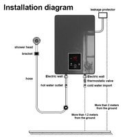 Nouvel Arrivage 2026 Robinet de Cuisine Chauffant Électrique Instantané avec Réglage de la Température et Accessoires de Douche