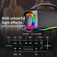 Boombox Bluetooth Portabel Baru dengan Lampu RGB, Bass Ganda, Speaker Karaoke untuk Pesta Dalam dan Luar Ruangan, Radio FM, Pemutar Musik USB