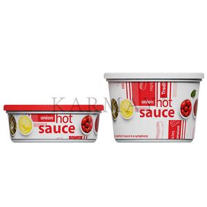 Envase redondo de plástico de 250 g para pasta de salmón en salsa cremosa, caja de almacenamiento de alimentos con tapa, envase IML. - Product Image 4