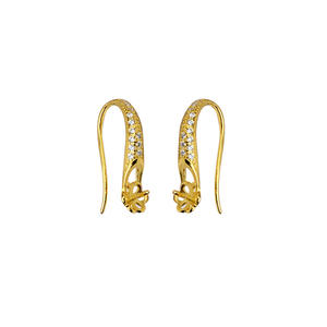 Boucles d'oreilles simples en argent S925 avec crochet en forme de cuillère, 25 mm, perle vide, accessoire de bijouterie DIY, personnalisable, 1200 - Product Image 5