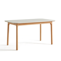 Table à manger ronde moderne et durable en bois massif de qualité supérieure pour 4 personnes avec pieds en bois
