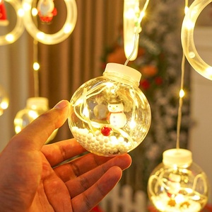 3M LED Dây Đồng Nhẫn + Quả Bóng Rèm Chiếu Sáng Phòng Cửa Sổ Kỳ Nghỉ Trong Nhà Giáng Sinh Santa Claus Snowman LED Chuỗi Đèn - Product Image 3