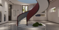 Escalier en pierre frittée d'intérieur YD STONE, design de boîtier, antidérapant, marches d'escalier en marbre blanc moderne