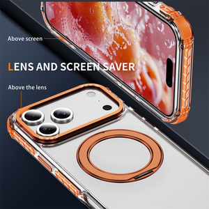 เคสโทรศัพท์แบบใสพร้อมแม่เหล็กในตัว หมุนได้ พับได้ สำหรับ <span class=keywords><strong>iPhone</strong></span> 17 16 15 14 13 <span class=keywords><strong>12</strong></span> Pro Max 11  พร้อมกรอบกันลื่นและฝาครอบป้องกัน - Product Image 3