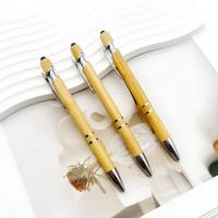 Stylo en bambou écologique 2 en 1 avec tête de stylet Coffret cadeau écologique avec stylos imprimés et gravés avec logo personnalisé Stylet en bambou