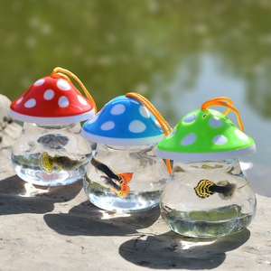 Pecera Redonda de Plástico para Peces <span class=keywords><strong>Betta</strong></span>, Mini Acuario Portátil de 150 ml para el Cuidado de Peces - Product Image 1