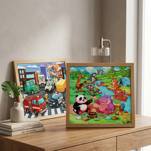 Rompecabezas <span class=keywords><strong>de</strong></span> Madera <span class=keywords><strong>de</strong></span> Tilo con Diseño <span class=keywords><strong>de</strong></span> Panda, Picnic, Camping, Animales y Río, para Niños, Corte Láser, No Tóxico, Acabado Mate, Caja <span class=keywords><strong>de</strong></span> Regalo, OEM - Product Image 4