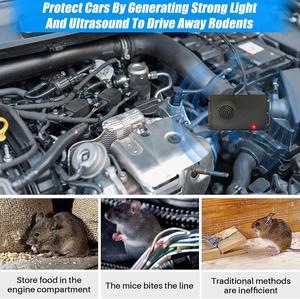 Repelente Ultrasónico <span class=keywords><strong>de</strong></span> Ratones <span class=keywords><strong>Profesional</strong></span> y Ecológico con Baterías <span class=keywords><strong>de</strong></span> Tamaño C para Autos, Vehículos, Motores y Uso en Interiores, Repelente <span class=keywords><strong>de</strong></span> Ratones y <span class=keywords><strong>Ratas</strong></span> - Product Image 3