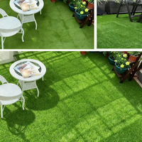 Gazon synthétique ignifuge UV-Anti 50 mm en PP/PE pour aménagement paysager de jardin, pelouse artificielle pour chiots