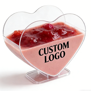 Gobelets en plastique PP en forme de cœur, 9 oz, diamètre 90 mm, jetables, qualité alimentaire, impression UV, pour sauces, usage en cuisine - Product Image 5