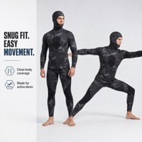 Combinaison de plongée à capuche en néoprène à cellules ouvertes avec pantalon taille haute pour la pêche sous-marine