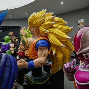 Estatua de Busto de Goku <span class=keywords><strong>Super</strong></span> Saiyan <span class=keywords><strong>3</strong></span> de Alta Calidad de Dragon <span class=keywords><strong>Ball</strong></span> Z con Base de Shenron, Figura de Anime de Resina Coleccionable para Decoración - Product Image 4