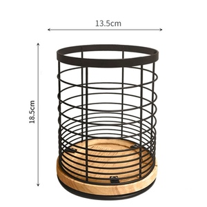 Base de <span class=keywords><strong>madera</strong></span> para cocina, cubertería giratoria, utensilios para palillos, cuchara y tenedor, organizador de descanso, soporte de estante de almacenamiento de Metal - Product Image 4