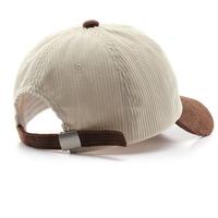 Casquette de baseball en velours côtelé à deux tons de haute qualité avec logo brodé personnalisé vintage à lettres brodées