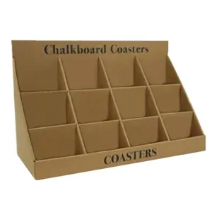 Customized Fashion 12 Pocket Cardboard Counter Display Boxes For Coasters