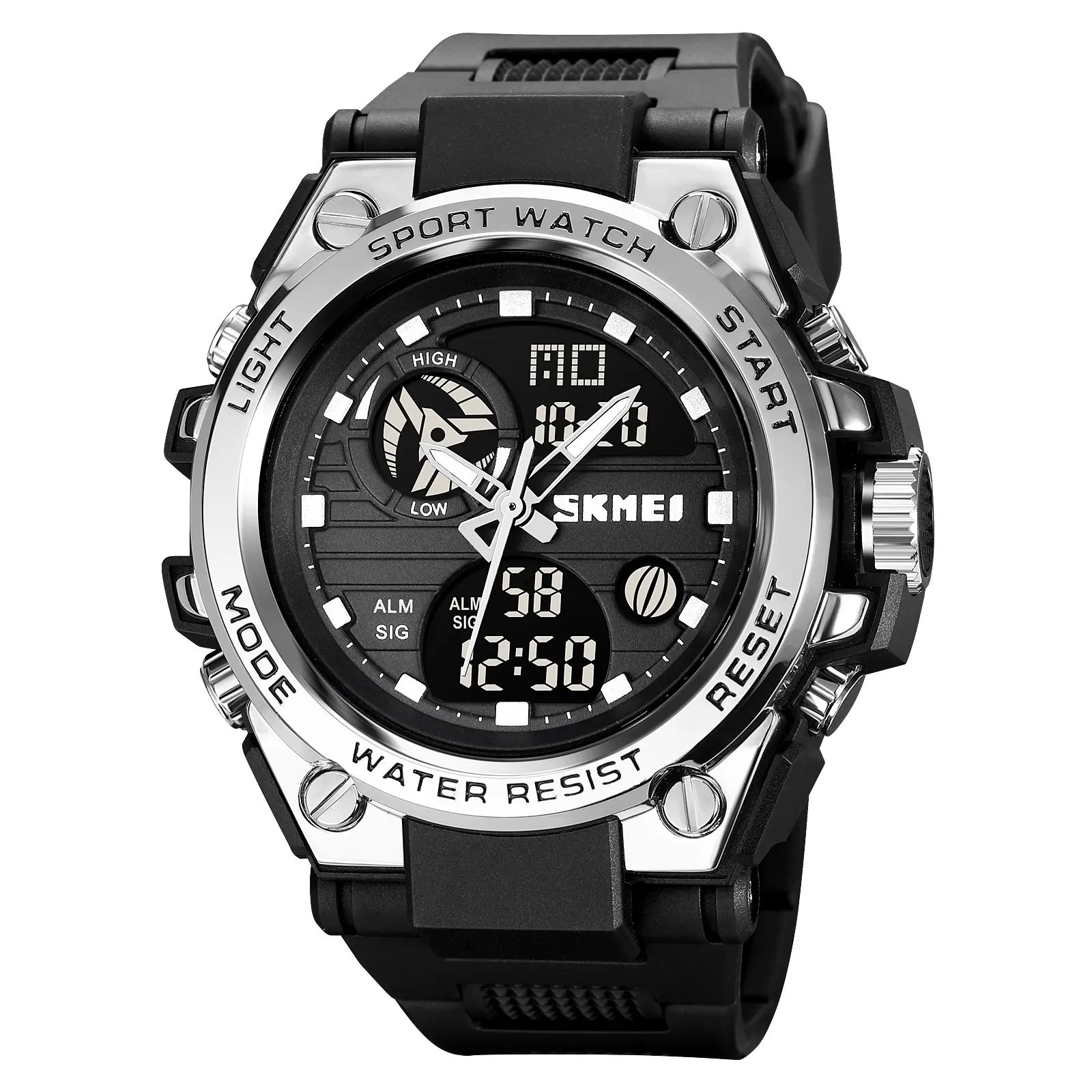 Popular Skmei 2031 High Quality Waterproof Chrono 50m ABS Zinc Alloy PU Band Light Sport Digital Watches