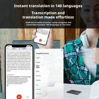 Enregistreur vocal numérique magnétique AI Tengyan A2, connexion sans fil au téléphone, traduction en temps réel de la parole en texte, traduction multilingue, réunion