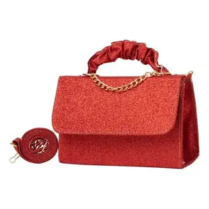 Bolso Bandolera Rojo Brillante para Mujer, Marca Fana, con Correa de Cadena de Nailon y PU, Diseño Moderno, Asa Individual, Portátil, para Uso Diario - Product Image 1