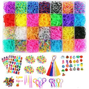 डिय 28 रंग रबर बैंड ब्रैसलेट किट हथकरघा शिल्प किट रबर बैंड बच्चों के लिए रंग - Product Image 1