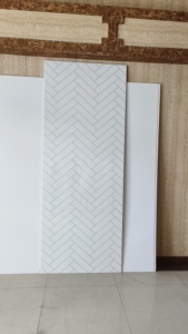 Salle de <span class=keywords><strong>douche</strong></span> Rénovation Spéciale 1m X 2.4m Panneau mural en PVC Creux Intérieur Langue et rainure Système d'installation Conception en marbre - Product Image 4