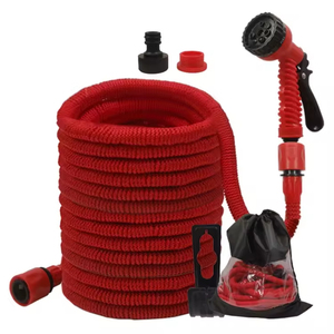 50ft 100ft Expanding Magic Anti-kink High-pressure <b>Rubber</b> & Metal Water with Head for Irrigation Watering - Product Image 3