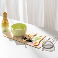 Service à thé Matcha japonais transfrontalier avec bol à bec verseur, fouet à thé en céramique à 100 brins, coffret cadeau pour cérémonie du thé