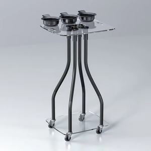 Chariot de coloration capillaire en acrylique à vendre, avec quatre roues, pour équipement de salon, salon de beauté - Product Image 4