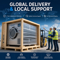 Máquina de Secado por Congelación Yoursjoys, Controlada por PLC, Acero Inoxidable SUS304/316, para Secado de Alimentos Comercial, Capacidad de 500 kg, Fácil de Usar
