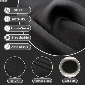 Корейский черный тканый полиэстер спандекс корейский/Jet Black Nida креп зум ткань - Product Image 2