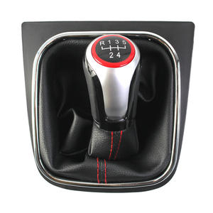 Poignée de levier de vitesses Volkswagen en cuir avec surpiqûres rouges, 5 ou 6 vitesses, transmission manuelle, design ergonomique - Product Image 5