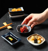 Harmony Originalité Vaisselle Japonaise Restaurant Vente en Gros Petit Plat Produit Rectangle Céramique Trempette Plat À Sauce