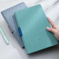 Vente en gros pas cher Promotion multicolore Journal d'affaires planificateur couverture en cuir Cahier de logo personnalisé avec porte-stylo