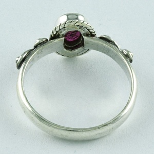 Anillo de plata de primera ley con piedra de ágata, sortija pequeña, plata esterlina 925, estilo indio - Product Image 4