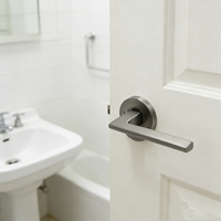 Poignée de porte OEM style moderne gris canon de fusil en acier inoxydable 201/304, ensemble de serrures d'intérieur de haute qualité pour hôtel et salle de bain, à déverrouillage rapide