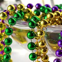 Collier de perles de Mardi Gras en gros d'usine, perles de fête, collier de perles de carnaval, collier de perles de 7 mm pour la fête de Mardi Gras