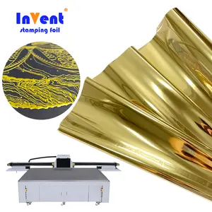32CM Stamping Varnish And Hot Stamping Foil 3D Crystal Stickers UV Digital Printing Film Gold Foil For Lamination Foil Rolls