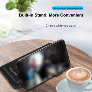 Banco <span class=keywords><strong>de</strong></span> Energía Portátil <span class=keywords><strong>de</strong></span> 10000mAh con Cables Integrados y Soporte para Teléfono, Cargador Portátil con 4 Salidas y Pantalla LED - Product Image 6