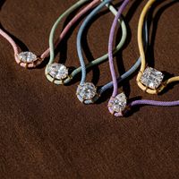 Collier en corde tressée coloré tendance, pendentif en cristal, style décontracté pour le quotidien, collier de mode pour femme