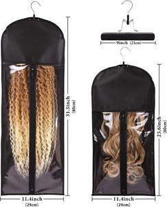 Long Hair Extension and Wig Storage Solution with Hair Extension Hanger and Storage <b>Bags</b> - Product Image 2