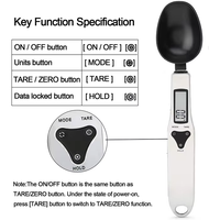 Báscula Digital Portátil Hengte para Cocina, Cuchara Medidora Electrónica con Espátula, Capacidad de 500g/0.1g
