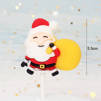 Nicro Fête Festival Insert Gâteau Père Noël Bonhomme de Neige Ornement Cuisson Colle Souple Fournitures Joyeux Noël Décoration de Gâteau