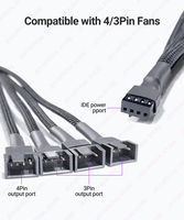 كابل تمديد مروحة PWM 4-Pin من OEM 1 إلى 3 طلبات سائبة لمحول درجة حرارة مروحة الشاسيه متوفر بالمخزون