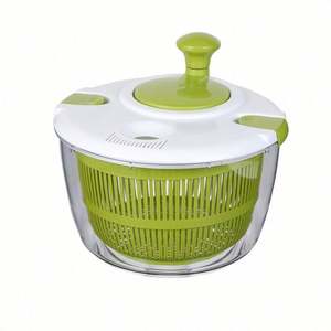 Escurridor manual de plástico para frutas y verduras, centrifugador limpiador de plástico grande para ensaladas con tazón - Product Image 1