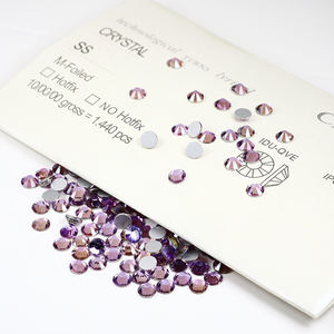 Di alta qualità SS6-SS20 colore viola di vetro di cristallo Non Hot Fix Flatback Nail Art strass decorazioni - Product Image 1