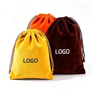 Pochette en velours doux avec cordon de serrage, sac en velours personnalisé avec logo pour bijoux, cosmétiques, câbles électroniques, petits accessoires - Product Image 6